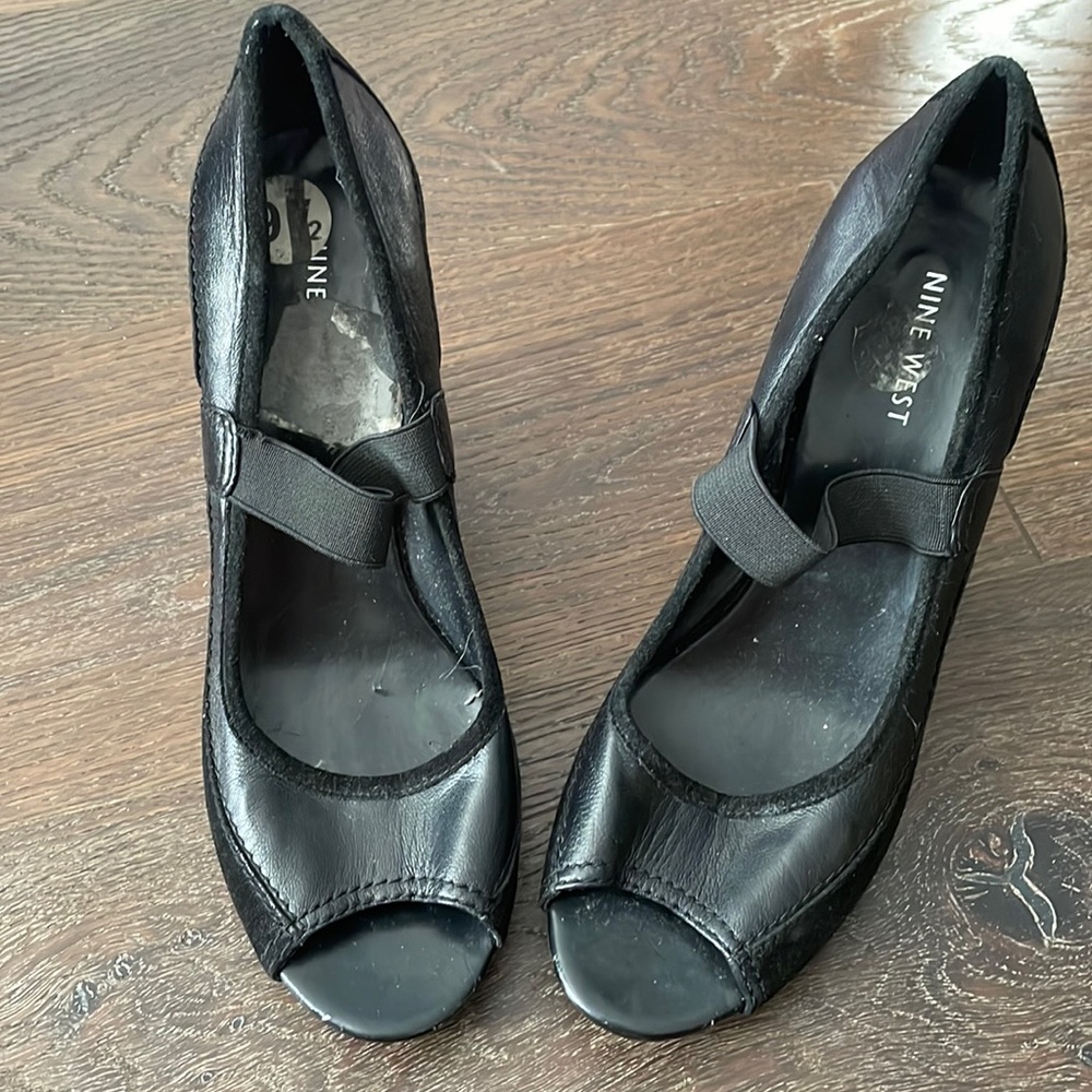 Nine West wedge Mary Jane peep toe
